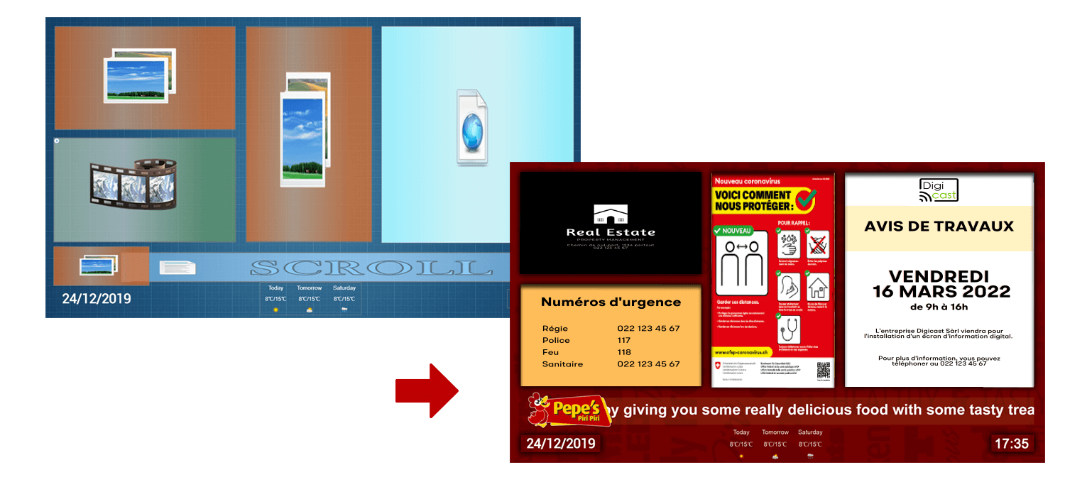 Ecran d'information Digicast pour les régies immobilières