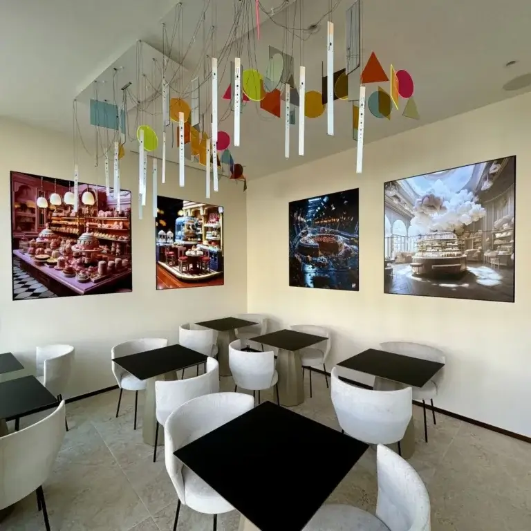 Videowall affichage dynamique pâtisserie Othmane Khoris rue du Rhône Genève DIGICAST.