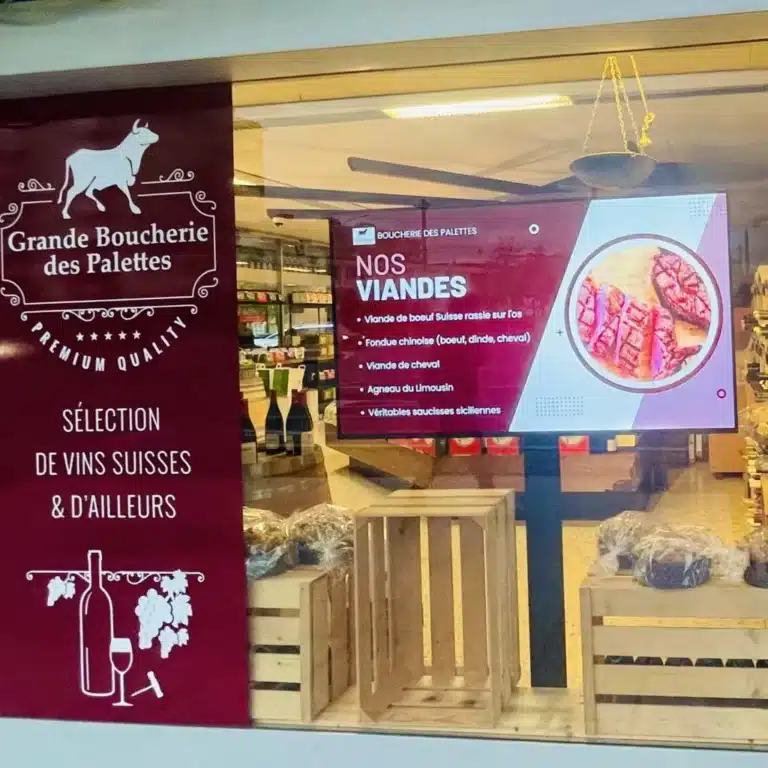 Ecran vitrine Grande Boucherie des Palettes