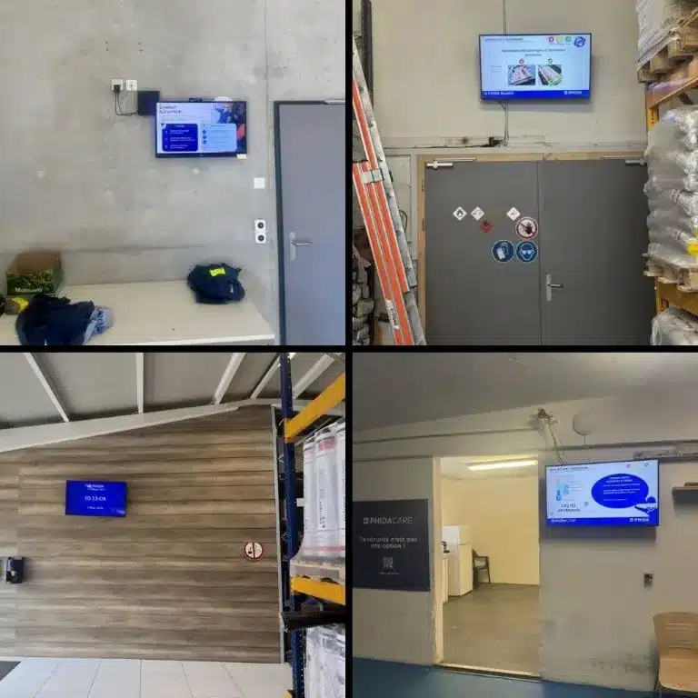 Ecran intérieur pour la communication interne installé par DIGICAST dans l'entreprise PHIDA